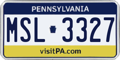 PA license plate MSL3327