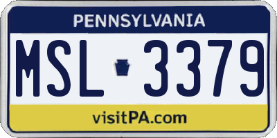 PA license plate MSL3379