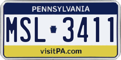 PA license plate MSL3411