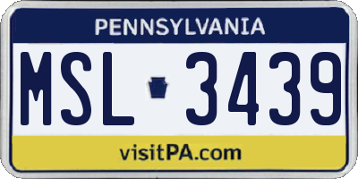 PA license plate MSL3439