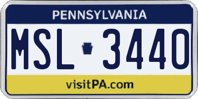 PA license plate MSL3440