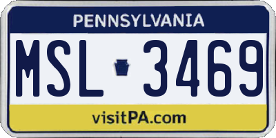 PA license plate MSL3469