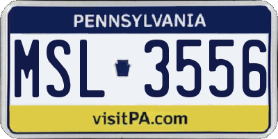 PA license plate MSL3556