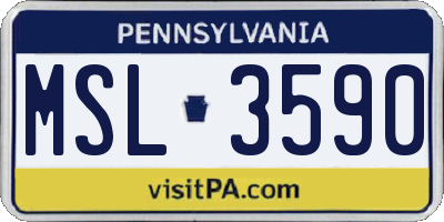 PA license plate MSL3590