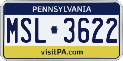PA license plate MSL3622
