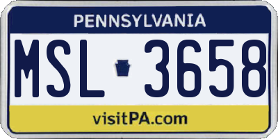 PA license plate MSL3658