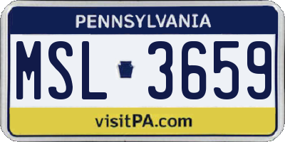 PA license plate MSL3659