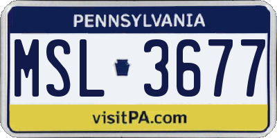 PA license plate MSL3677