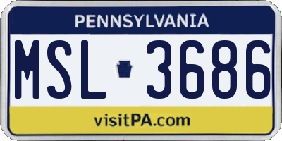 PA license plate MSL3686