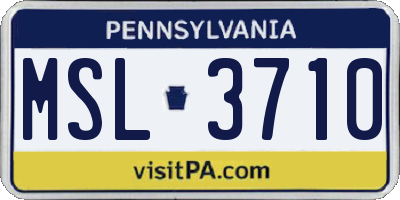 PA license plate MSL3710