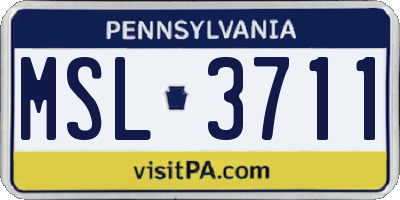 PA license plate MSL3711