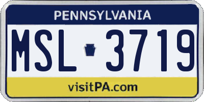 PA license plate MSL3719