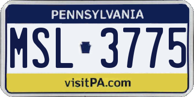 PA license plate MSL3775