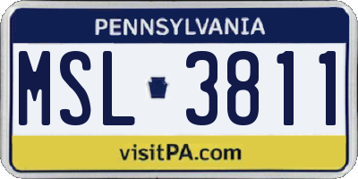 PA license plate MSL3811