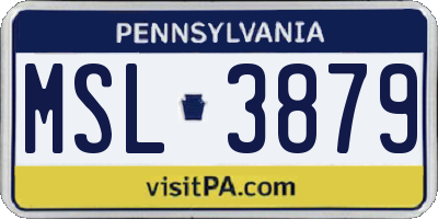 PA license plate MSL3879