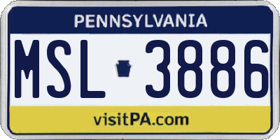 PA license plate MSL3886