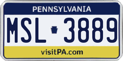 PA license plate MSL3889