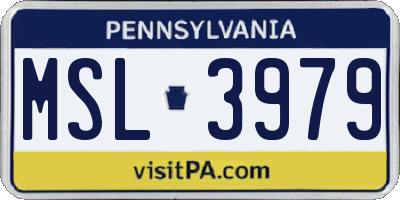 PA license plate MSL3979