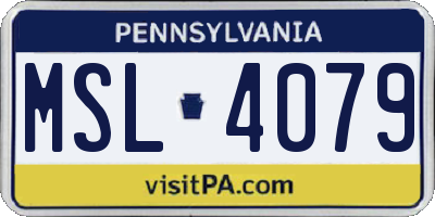 PA license plate MSL4079