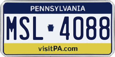 PA license plate MSL4088