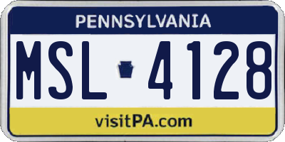 PA license plate MSL4128