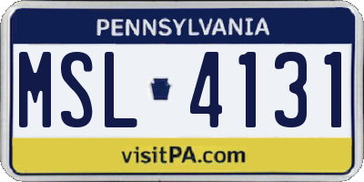 PA license plate MSL4131