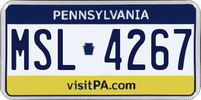 PA license plate MSL4267