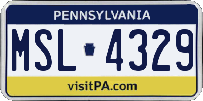 PA license plate MSL4329