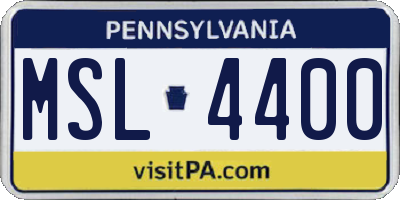 PA license plate MSL4400