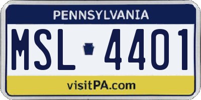 PA license plate MSL4401