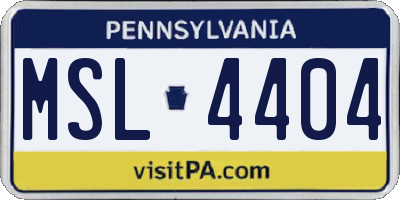 PA license plate MSL4404