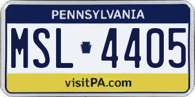 PA license plate MSL4405
