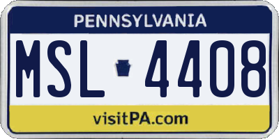 PA license plate MSL4408
