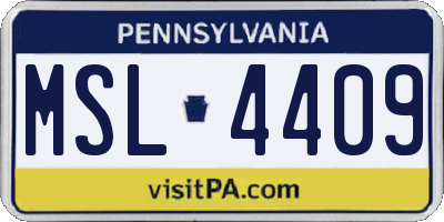 PA license plate MSL4409