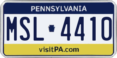 PA license plate MSL4410