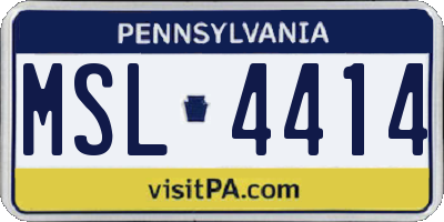 PA license plate MSL4414
