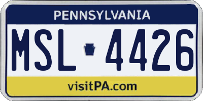 PA license plate MSL4426