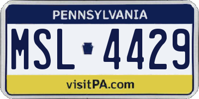 PA license plate MSL4429
