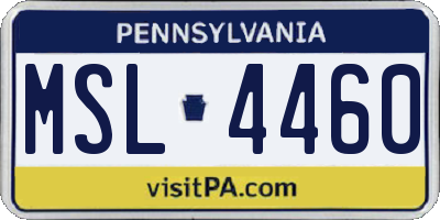 PA license plate MSL4460