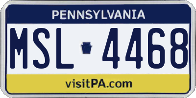 PA license plate MSL4468