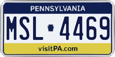 PA license plate MSL4469