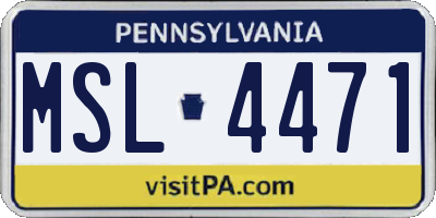 PA license plate MSL4471