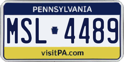PA license plate MSL4489