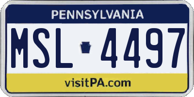 PA license plate MSL4497