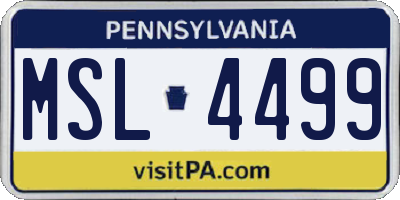 PA license plate MSL4499