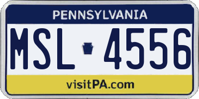PA license plate MSL4556