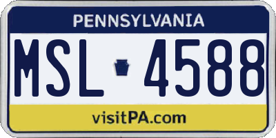 PA license plate MSL4588