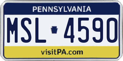 PA license plate MSL4590