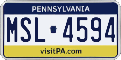 PA license plate MSL4594