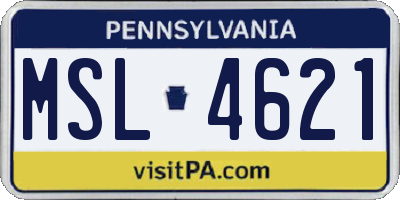 PA license plate MSL4621